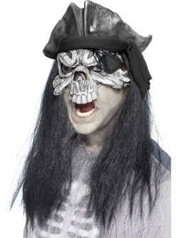 Haunted Swashbuckler Mask With Hair 