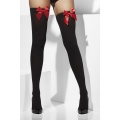 Opaque Hold-Ups, Black - with Red Bow