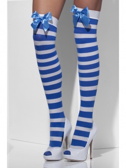Opaque Hold-Ups, Blue & White, Stripe 