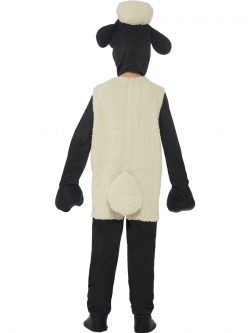 Shaun The Sheep Kids Costume, White, with Jumpsuit & Headpiece