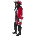 Authentic Pirate Captain Costume, Jacket, Trousers, Top Attached Belt & Cravat