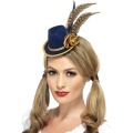 Authentic Oktoberfest Mini Hat, Blue, with feather