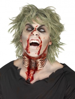 Zombie Exposed Throat Wound Flesh with Lace Tie