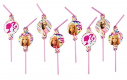 8 Drinking Straws Barbie Sparkle