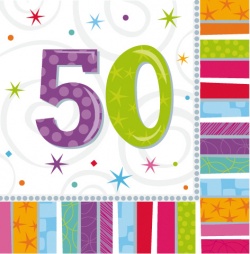 16 Napkins Radiant Birthday 50