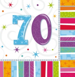 16 Napkins Radiant Birthday 70
