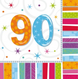 16 Napkins Radiant Birthday 90