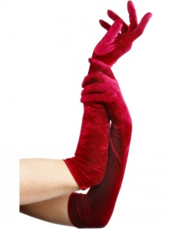 Velveteen Gloves Red