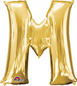Mini Shape Letter "M" Gold Foil balloon