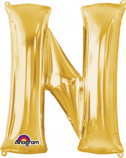 Mini Shape Letter "N" Gold Foil balloon