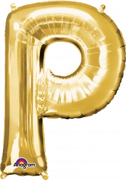 Mini Shape Letter "P" Gold Foil balloon
