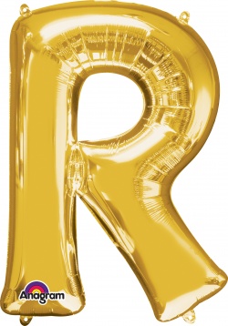 Mini Shape Letter "R" Gold Foil balloon