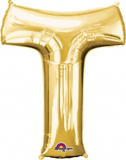 Mini Shape Letter "T" Gold Foil balloon