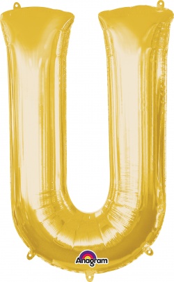 Mini Shape Letter "U" Gold Foil balloon