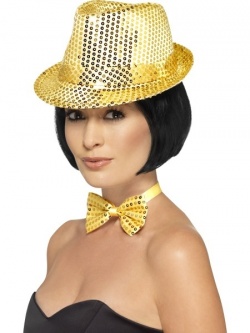 Gold - Sequin Trilby Hat