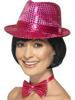 Pink - Sequin Trilby Hat