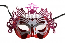 Red Dragon Mask With Pink Decoration