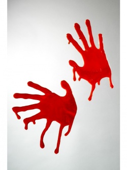 Blooded Hands Window Sticker