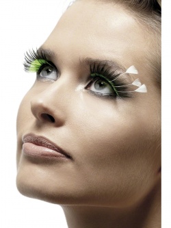 Balck and Green Eyelashes with White Corner Plums