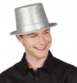 Hat sparkling glitter silver