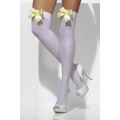 Opaque Hold-Ups, White, with Yellow Bow