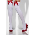 Opaque Hold-Ups, White, with Red Bow