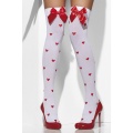 Opaque Hold-Ups, White, with Red Bow 