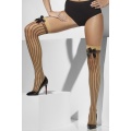 Sheer Hold-Ups, Nude, Vertical Stripes 