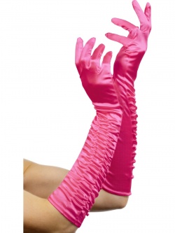 Temptress Glove, Fuchsia, Long 46cm 