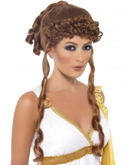 Helen Of Troy Wig, Brown, With Curls 