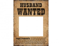 Funny posters "Husband Wanted", "Wife Wanted" 