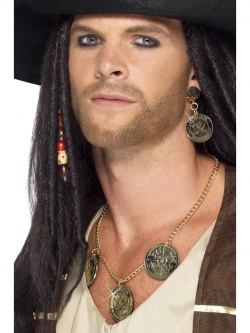 Pirate Jewellery Set, With Earrings and Necklace 