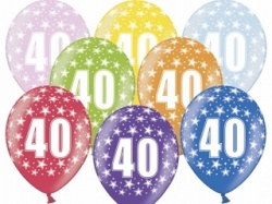 Metalic Mix "40th birthday" Baloons