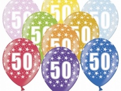 Metalic Mix "50th birthday" Baloons 