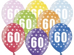 Metalic Mix "60th birthday" Baloons