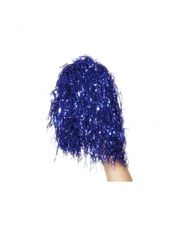 Pom Poms Metallic Blue Pair