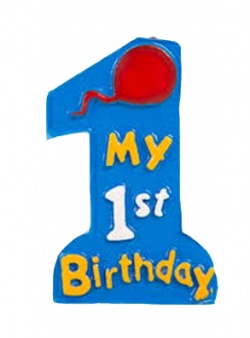 Candle 'My 1st birthday' blue