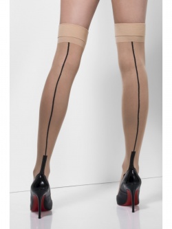 Sheer Seamed Hold-Ups Nude