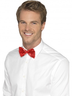 Sequin Bowtie Red