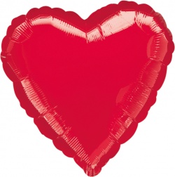 Standard Metallic Red Heart Foil Balloon