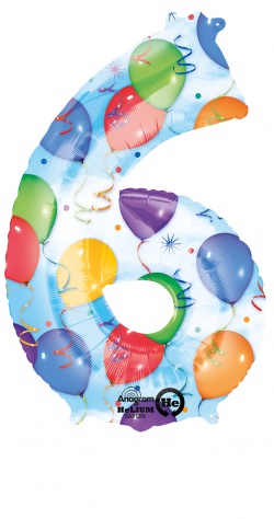 6 Balloons & Streamers Foil Balloon