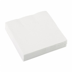 20 Beverage Napkins Frosty White