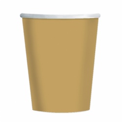 8 Cups Paper Gold