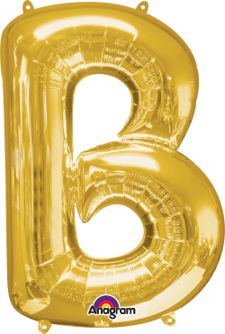 Mini Shape Letter "B" Gold Foi l balloon