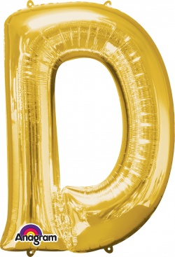 Mini Shape Letter "D" Gold Foil balloon