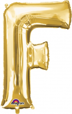 Mini Shape Letter "F" Gold Foil balloon