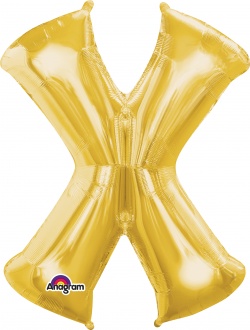 Mini Shape Letter "X" Gold Foil balloon