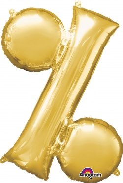 Mini Shape Symbol "%" Gold Foil balloon