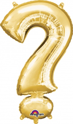 Mini Shape Symbol "?" Gold Foil balloon