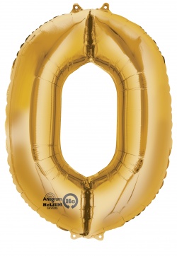 Mini Shape Number "0" Gold Foil balloon